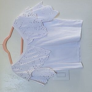 100% Cotton White Embroidered Top